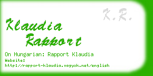 klaudia rapport business card